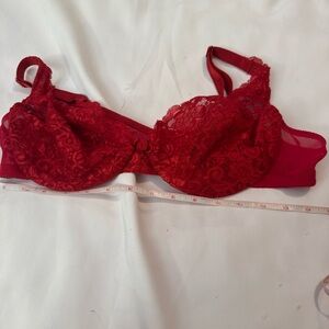 Cacique Vibrant Red Lace Bra